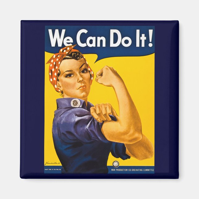 Imán ¡Podemos Hacerlo! Rosie the Riveter Vintage WW2 (Frente)