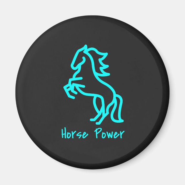 Imán Poder de caballo en azul (Frente)