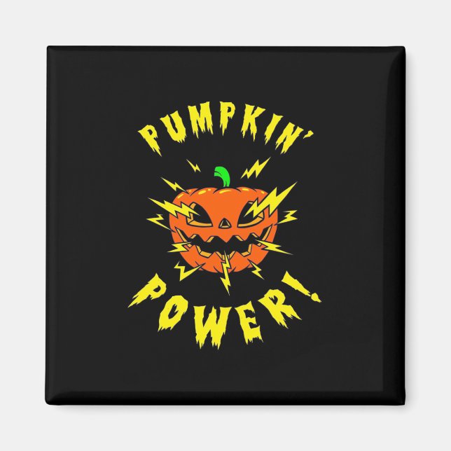 Imán Poder de calabaza de Halloween (Frente)
