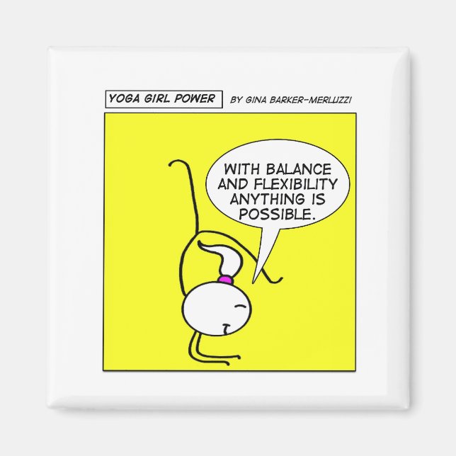 Imán Poder del Chica de yoga "Equilibrio y flexible" (Frente)