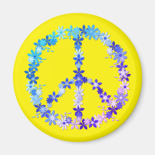 Imán Poder floral de símbolo de paz