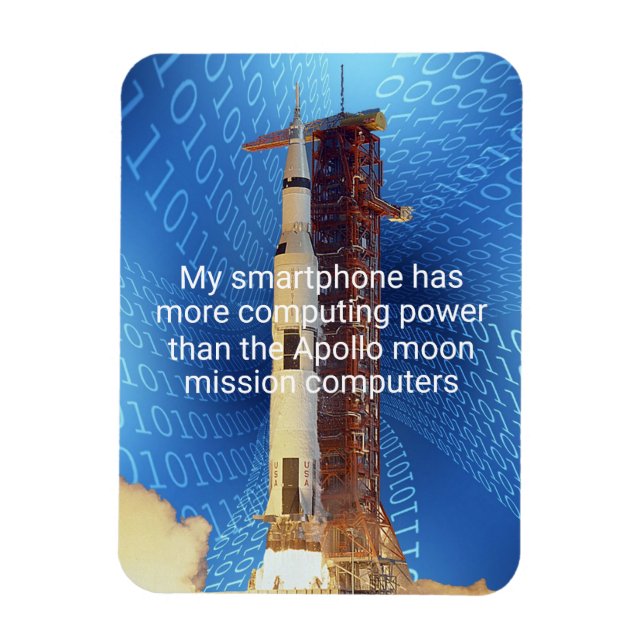 Imán Poder informático Apolo 11 (Vertical)