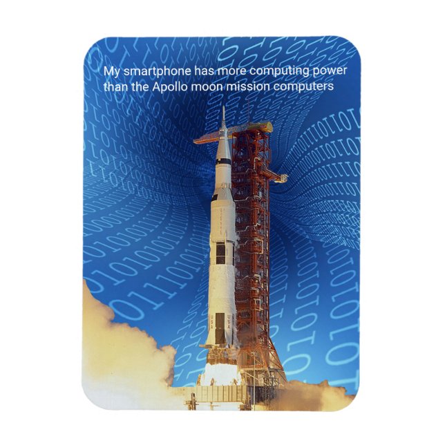 Imán Poder informático Apolo 11 (Vertical)