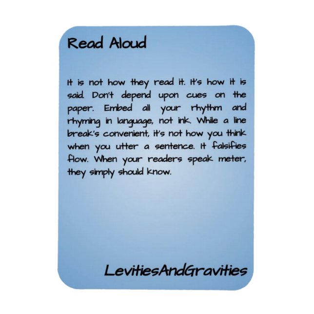 Imán Poem Kitchen Magnet - Leer en voz alta (Vertical)