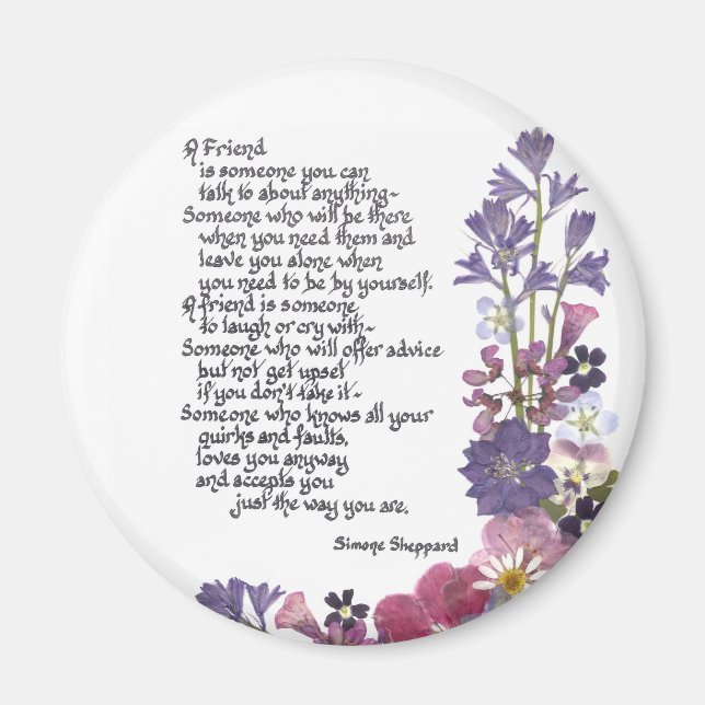 Imán Poema de amistad (Frente)