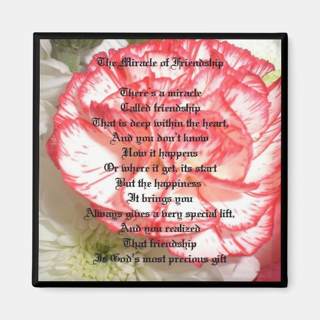 Imán Poema de amistad inspiradora (Frente)