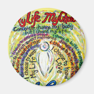 Imán Poema de cáncer Ángel blanco Personalizado de arte