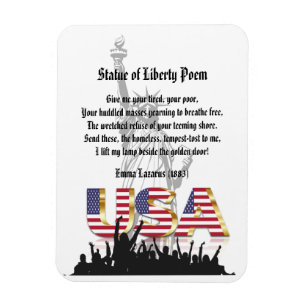 Imán Poema de la Estatua de la Libertad, una nación de