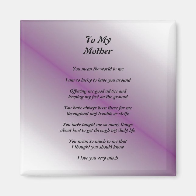 Imán Poema de la madre (Frente)