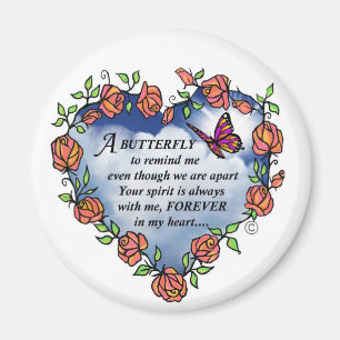 Imán Poema de mariposa conmemorativo