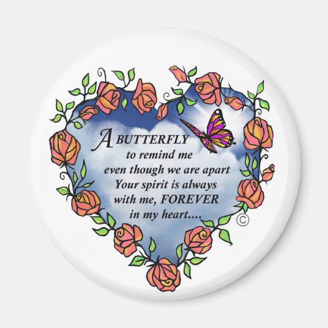 Imán Poema de mariposa conmemorativo (Frente)