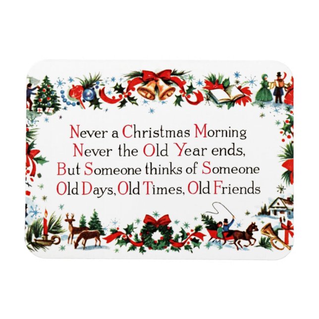 Imán Poema de Navidad Vintage (Horizontal)