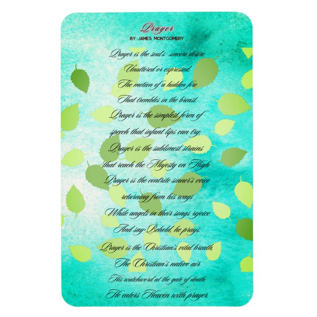 Imán Poema de oración de James Montgomery (Vertical)