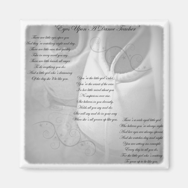 Imán Poema del profesor de danza (Frente)