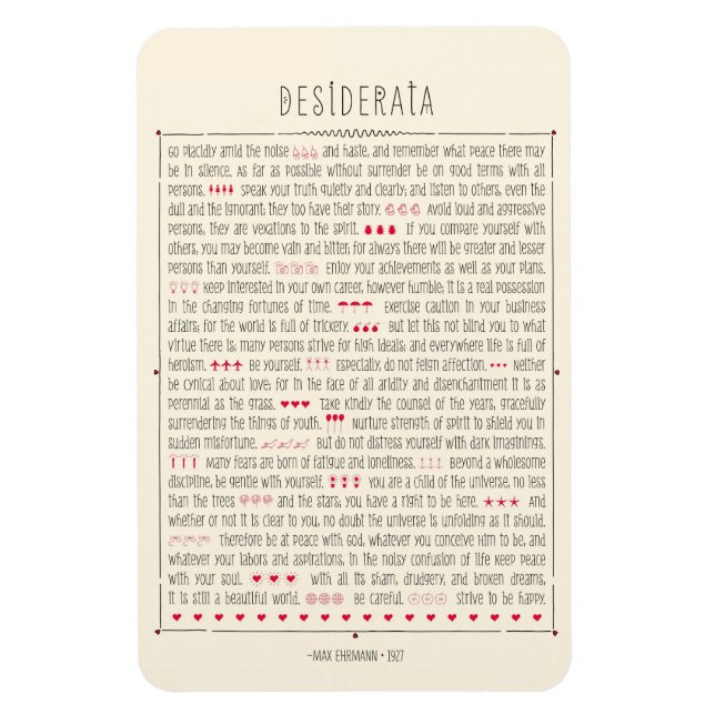 Imán Poema Inspirador de Desiderata (Vertical)