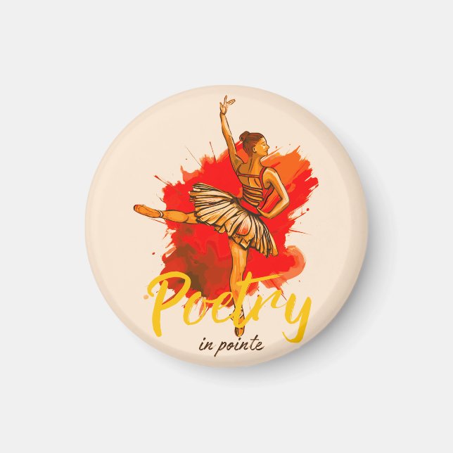 Imán Poesía en Pointe - Bailarina elegante (Frente)