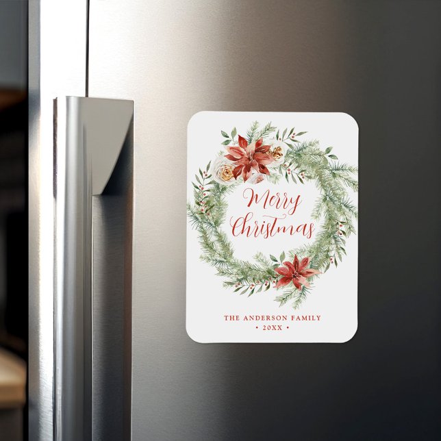 Imán Poinsettias elegantes y vegetación sin foto (Subido por el creador)