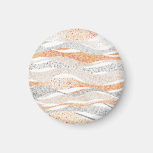 Imán Pointillism Wavy Polka: Textil de Doodle lindo
