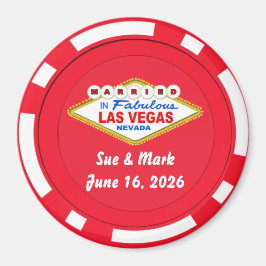 Imán Poker Chip Magnet Married in Las Vegas