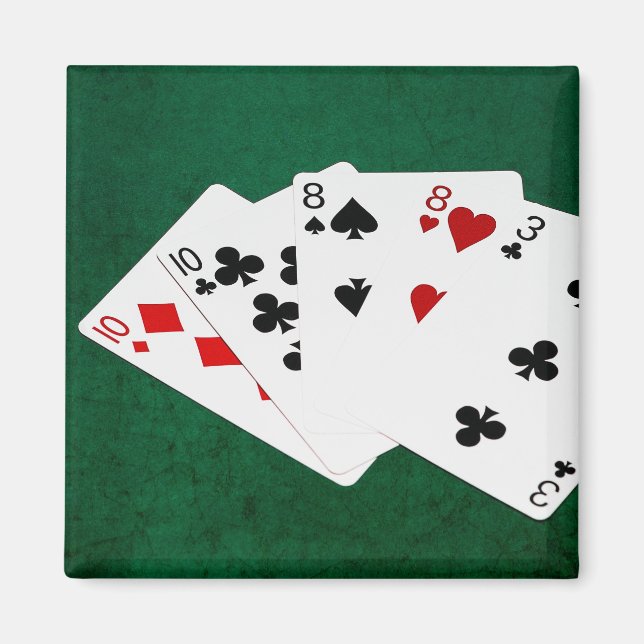 Imán Poker Hands - Two Pair - Ten, Eight (Frente)
