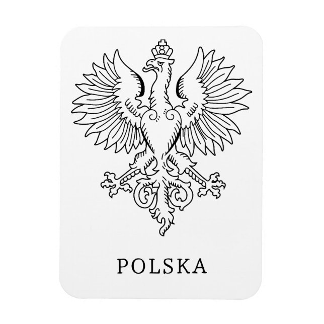 Imán Poland's White Eagle Contemporary State Emblem  (Vertical)