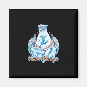 Imán Polar Plunge Ice Jump Funny Bear Polar Winter Swim