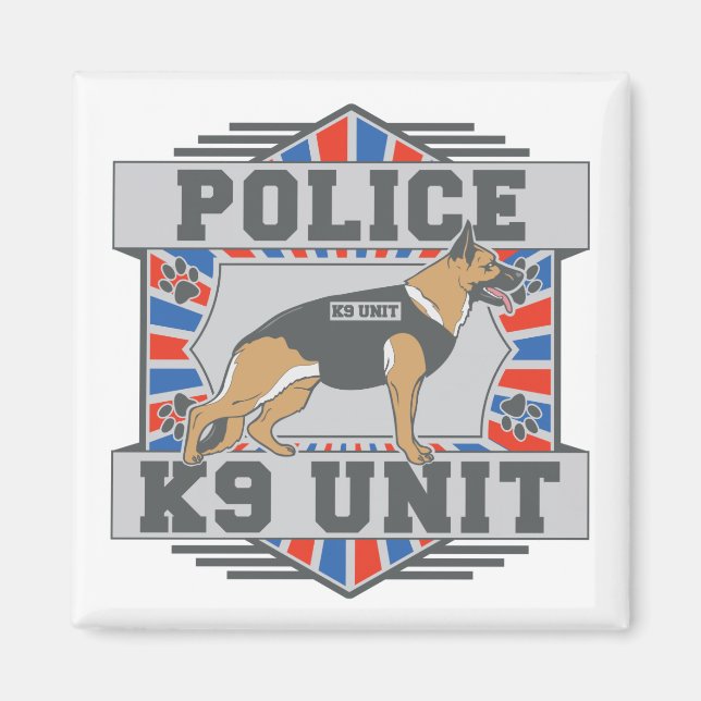 Imán Policía de la Unidad K9 Pastor alemán (Frente)