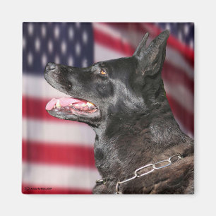 Imán Policía Patriótica K9 Dog Magnet