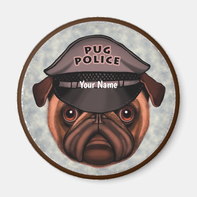 Imán Policía Pug (Frente)