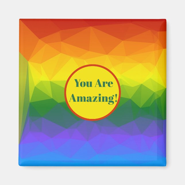 Imán Polígono de ormbre arcoiris (Frente)