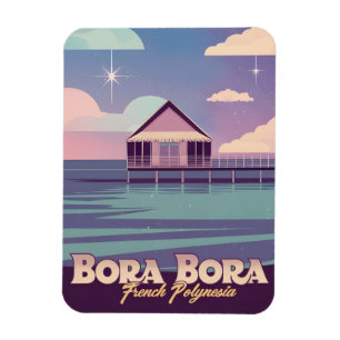 Imán Polinesia Francesa Neon Bora Bora Viajes Retro 80