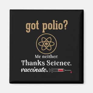 Imán Polio científico del humor divertido vacunado