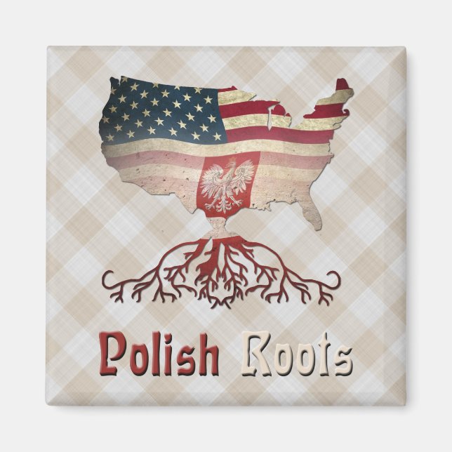 Imán Polish American Roots Fridge Magnet (Frente)