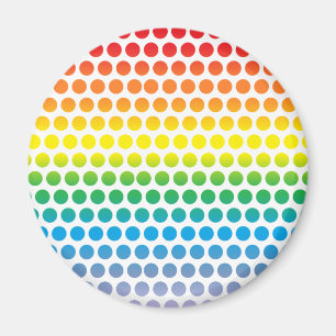 Imán Polka arco iris con puntos blancos