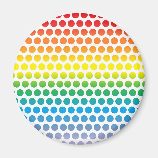 Imán Polka arco iris con puntos blancos (Frente)