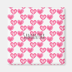 Imán Polka Dot And Stripes Hearts