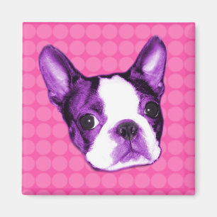 Imán Polka Dot Boston Terrier Puppy Magnet