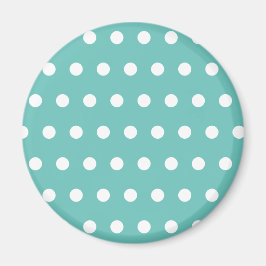 Imán Polka Dot Fridge Magnet (Aqua & White)