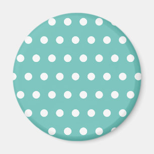 Imán Polka Dot Fridge Magnet (Aqua & White)