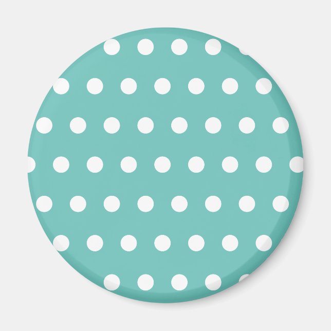 Imán Polka Dot Fridge Magnet (Aqua & White) (Frente)