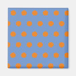 Imán Polka Dot Square Magnet (Denim Blue & Naranja)