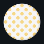 Imán Polkadots amarillos<br><div class="desc">Polkadots amarillos sobre fondo blanco</div>