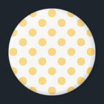 Imán Polkadots amarillos<br><div class="desc">Polkadots amarillos sobre fondo blanco</div>