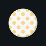 Imán Polkadots amarillos<br><div class="desc">Polkadots amarillos sobre fondo blanco</div>