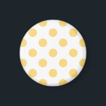 Imán Polkadots amarillos<br><div class="desc">Polkadots amarillos sobre fondo blanco</div>
