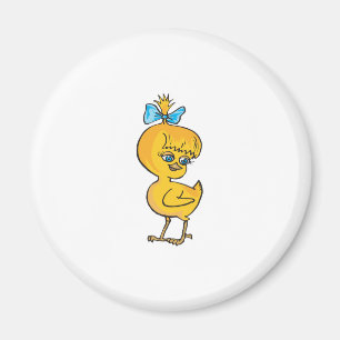 Imán pollito bebé lindo con lazo