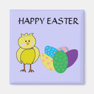 Imán Pollito Feliz de Pascua y Huevos