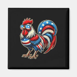 Imán Pollo Bandera Americana Usa Granjero Divertido 4 D