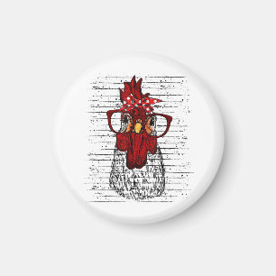 Imán Pollo con cinta de venda y gafas lindo