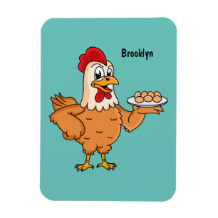 Imán Pollo con huevos en el personalizado de placa